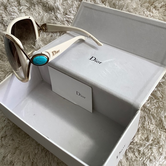 Christian Dior Copacabana Sunglasses w/ Metallic Gold and Turquoise Stone main image 6